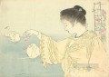 女性と白鳥 1906年 鏑木清方 日本人